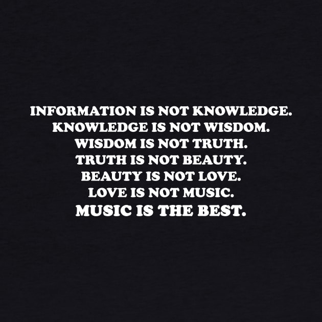 Information is not knowledge by Only Cool Vibes
